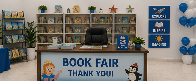 Book Fair Office Desk & Display Setup