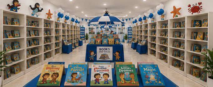 Children Reading Tables & Main Book Showcase